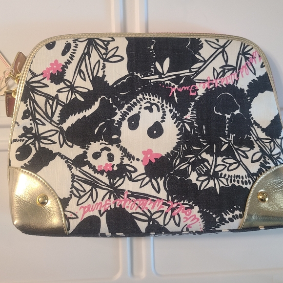 Women’s Lilly Pulitzer Pandamonium Panda Makeup bag cosmetic bag NWT Rare - Picture 3 of 7